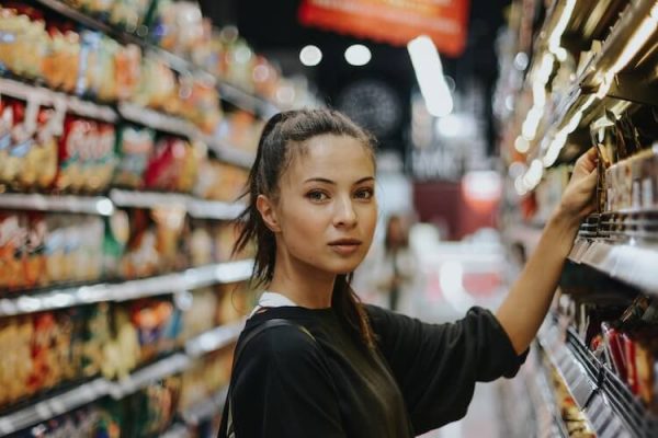 Woman in supermarket