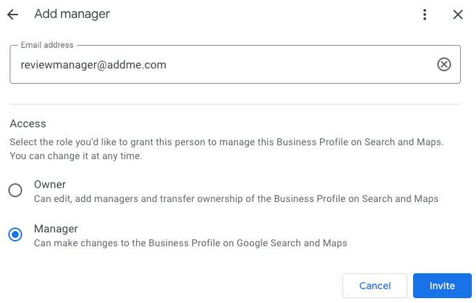 Add New Business Manager