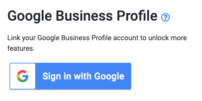 Google Business Profile 'Sign in with Google' button