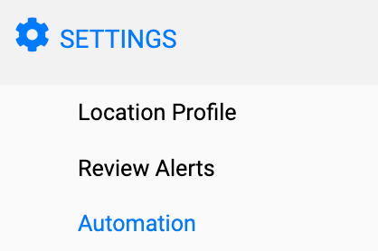 Automation Menu Settings