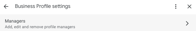 Business Profile Settings Managers