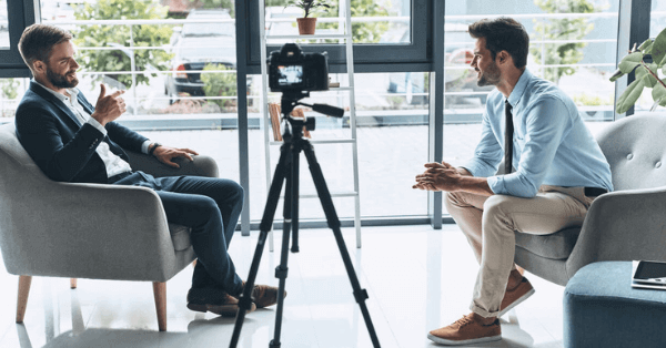 Conducting a video testimonial interview