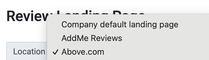 Landing Page Location Settings