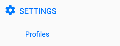 Profiles Settings Menu