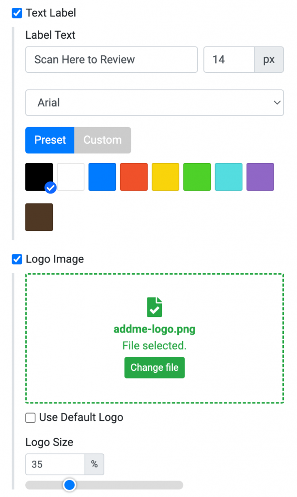 QR Code Image Settings