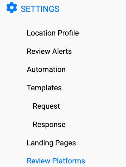 Review Platforms Menu