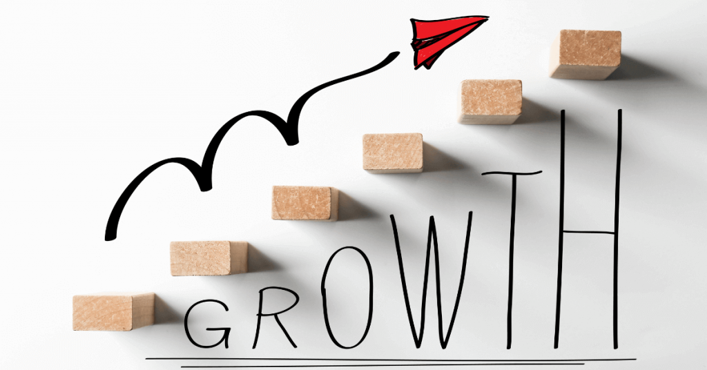 Illustration showing upwards trend of business growth