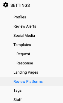 Settings - Review Platforms