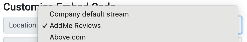 Reviews Stream Location Settings